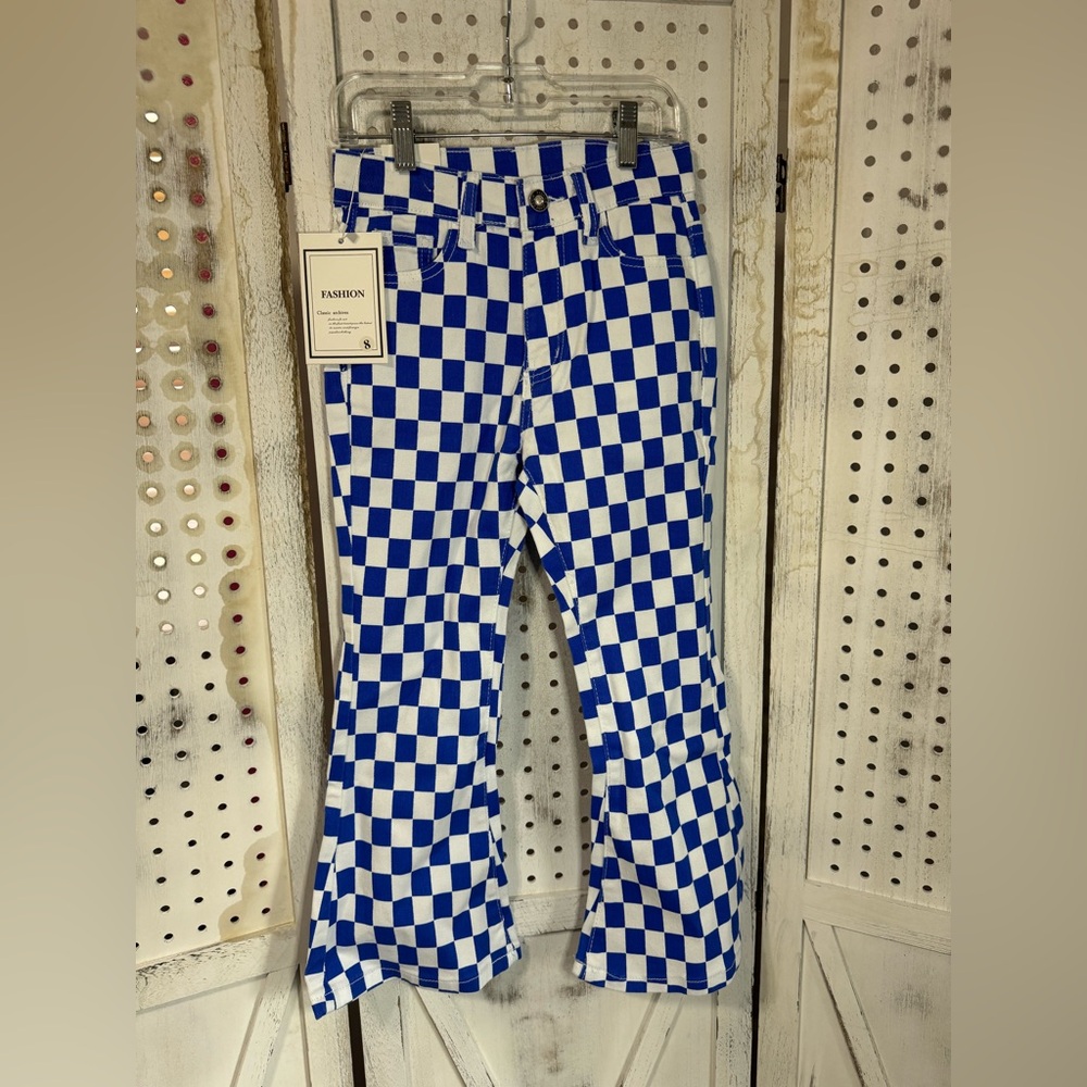 New with tags child size 8 checkered pants